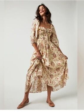 Free People Oasis Printed Midi Dress